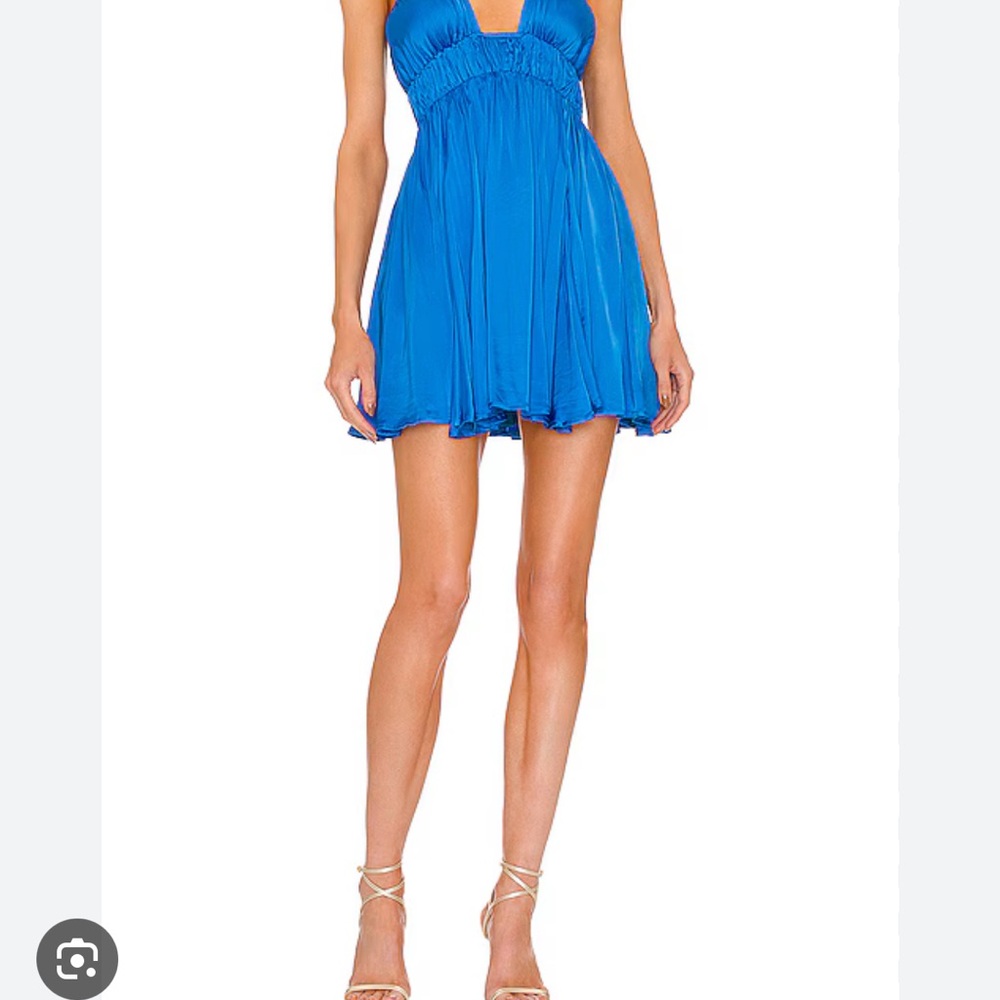 Michael Costello x Revolve Zayla Mini Dress in Cobalt Blue